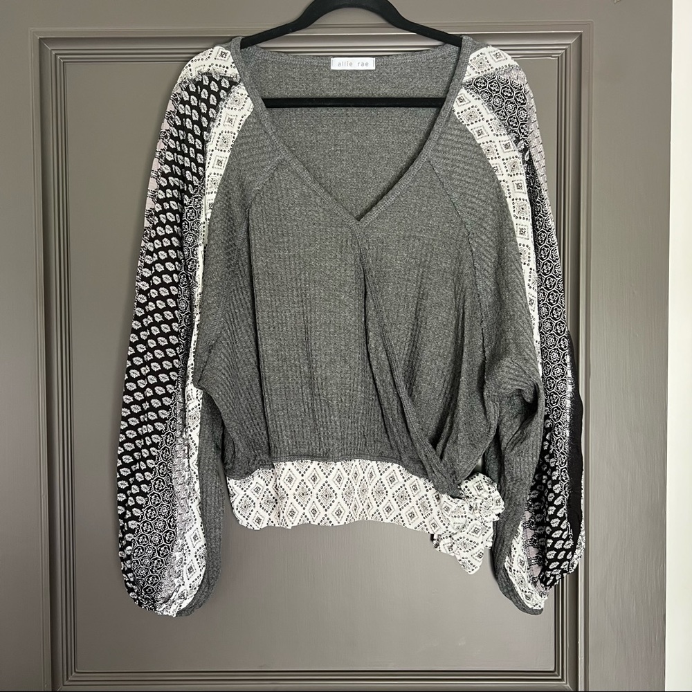 Allie Rae boho sleeve v-neck wrap top
